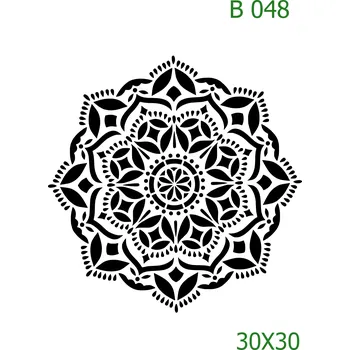 Plastová šablona pro malování - Mandaly a dortovky - Mandala (B048) - 30 x 30 cm , Nelepící folie