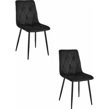 Jídelní židle Židle LIBRA - černý samet / černé nohy x 2