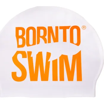 Plavecká čepice BornToSwim Classic Silicone Bílo/oranžová