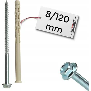 Hmoždinka Rámová hmoždinka fasádní 8/120 rozpěrná hmoždinka šroub s podložkou pozink