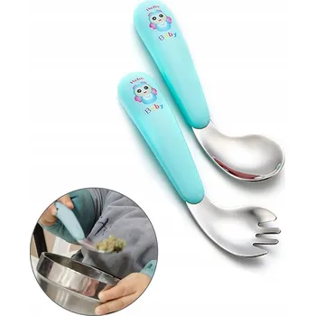 Příbor SILENT Sada Příborů pro Děti Lžíce Vidlička Nerezová Ocel