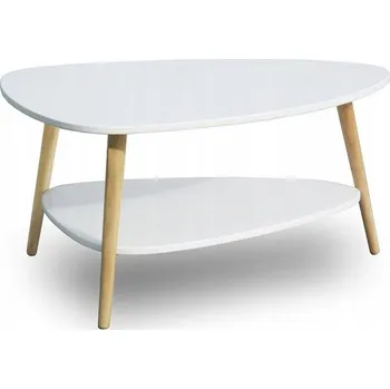 Konferenční stolek Konferenční stolek ModernHome oválný 90 x 67 x 45 cm bílý