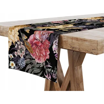 ubrus Běhoun Kortina vícebarevný květinový 40x200 cm polyester