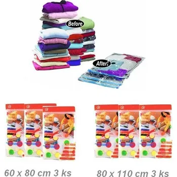 Úložný box Gacek Vákuové pytle 3 ks 60x80cm + 3 ks pytle 80x110cm