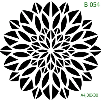 Plastová šablona pro malování - Mandaly a dortovky - Mandala (B054) - A4 , Lepící fólie