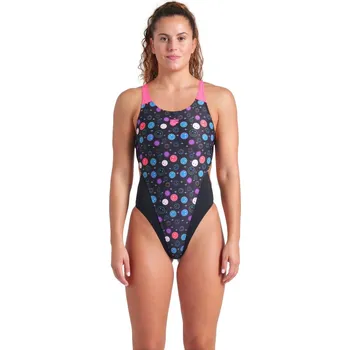 Dámská móda Arena Performance Funny Prints Tech Back Black/Shocking Pink XXS - UK28