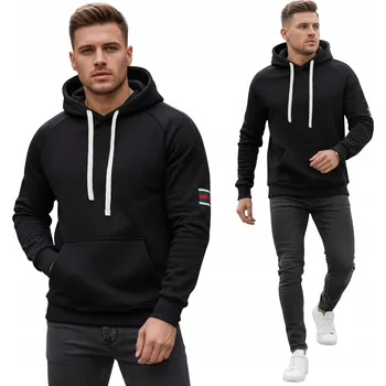 Pánská mikina Pánská mikina s kapucí černá sportovní volnočasová BX5943 - M