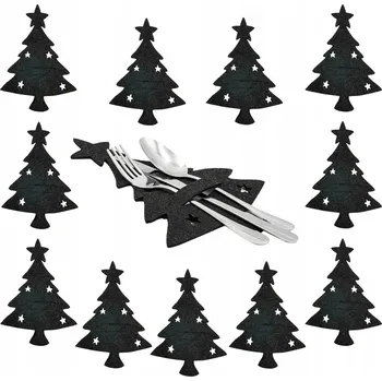 Vánoční dekorace VÁNOČNÍ POUZDRO OBALY NA PŘÍBORY 12 KS STROMEČEK