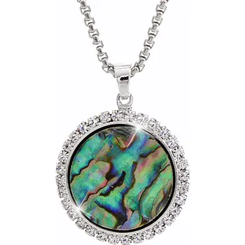 Módní doplněk JSB bijoux s.r.o. Náhrdelník z bižuterní slitiny s perletí a krystaly Swarovski Crystal