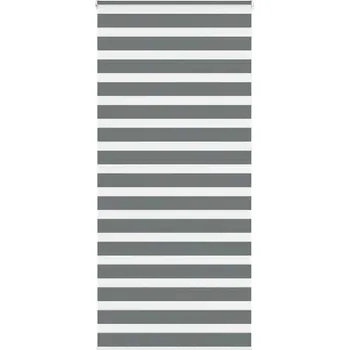 Roleta vidaXL Zebra roleta šířka látky 100,9 cm polyester [4014184] Barva: Tmavě šedá