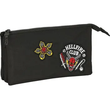 Penál Dvojitý penál Stranger Things Černá 22 x 12 x 3 cm