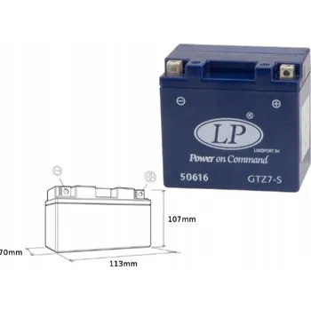 Trakční baterie LANDPORT GELOVÝ AKUMULÁTOR GTZ7-S (MG LTZ7-S) 12V 6AH 112X69X103 BEZÚDRŽBOVÝ