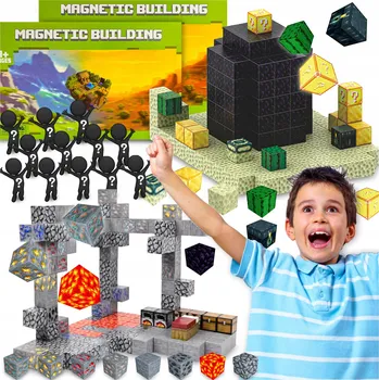 ostatní stavebnice Sada magnetických stavebnic, 320 dílů, plastové, s 12 figurkami, Věk 3+