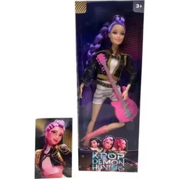 Panenka KPop Demon Hunters (Lovkyně démonů) KPop Demon Hunters - panenky (s doplňky), SKLAD Varianta: Rumi s kytarou (a) + kartička