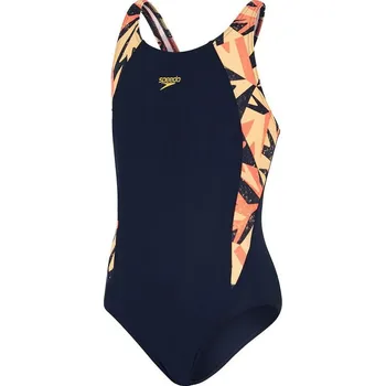 Dívčí oblečení Speedo HyperBoom Splice Muscleback Girl True Navy/Siren Red/Papaya Punch 116cm