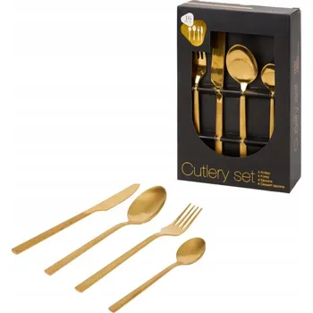 Příbor Sada příborů cutlery set zlaté příbory 16 ks