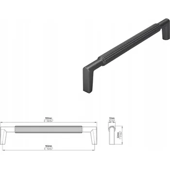 Nábytkové kování ÚCHYTKA NÁBYTKOVÁ ÚCHYTKA 2593 DRÁŽKOVANÁ ANTRACIT L160
