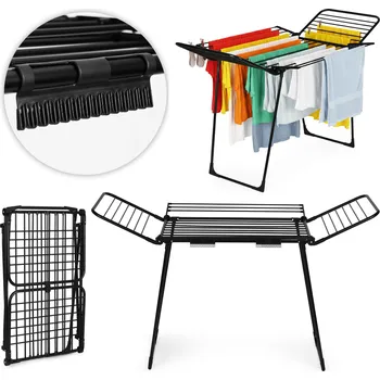 Sušák na prádlo Skládací sušák 25 metrů - černý