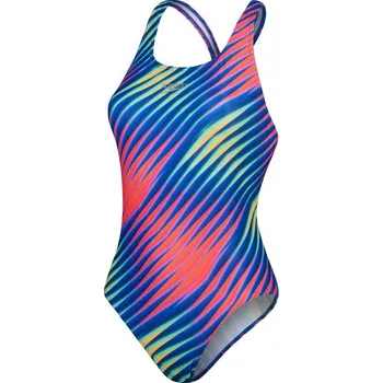 Dámské plavky Speedo Allover Digital Powerback Blue/Red S - UK32