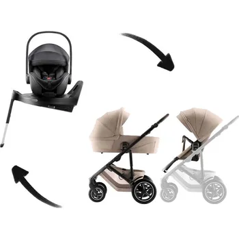Autosedačka BRITAX RÖMER set kočárku SMILE 5Z Teak Style + BABY-SAFE PRO VARIO BASE 5Z BUNDLE