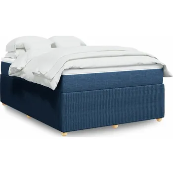 Postel vidaXL Box spring postel s matrací 140x190 cm textil [3285573] Barva: Modrá