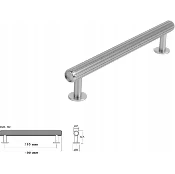 Nábytkové kování Nábytková úchytka VIEFE 0528 RILLE 160 mm nerezová ocel