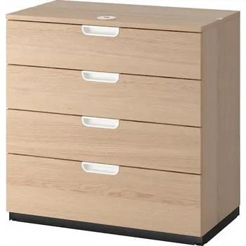 Komoda Ikea Galant Komoda, dubová dýha, bílá mořidlo, 80x80 cm