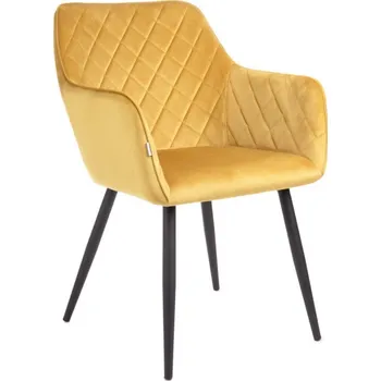 Jídelní židle SHELTON sametová hořčicová 860565