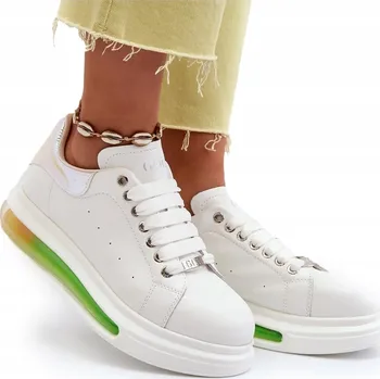 Dámské tenisky Dámské sportovní boty / tenisky GOE kožené bílé na platformě NN2N4029 velikost 39