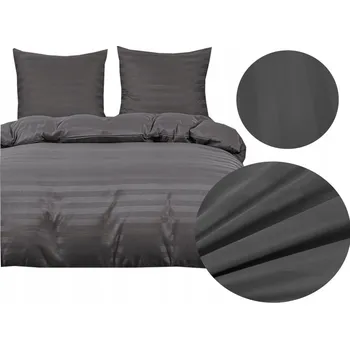 Povlečení Damašek hotelové ložní Povlečení , saténové pruhy, 160x200 černá