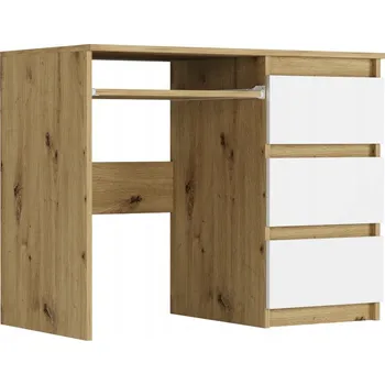 Psací stůl Obdélníkový psací stůl Framire 96 x 50 x 76 cm bílý, dub artisan