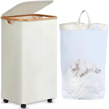 Koš na prádlo EFLUKY Koš na prádlo s kolečky 100L XL s víkem a vyjímatelnou taškou