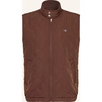 Pánská bunda Gant Pánská Prošívaná Vesta, hnědá, 52