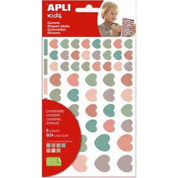 samolepka Barevné samolepky Apli Kids - Srdíčka