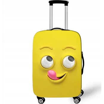 Elastický obal na kufr Crazy Face 09 - citronově žlutý