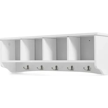 Věšák Nástěnný věšák na kabáty se skladovacími přihrádkami