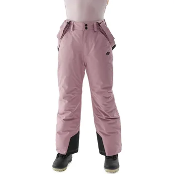 Snowboardové kalhoty Dívčí lyžařské kalhoty 4F JUNIOR-TROUSERS FNK-JAW23TFTRF353-53S-DARK PINK Růžová 146