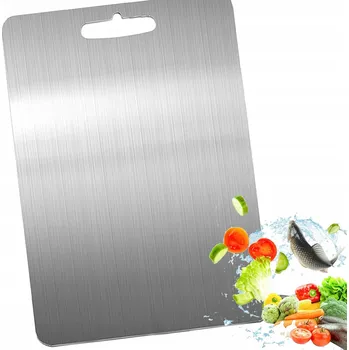 Kuchyňské prkénko PRKÉNKO NA KRÁJENÍ Z NEREZOVÉ OCELI NA MASO OVOCE TENKÉ 34*23cm XL