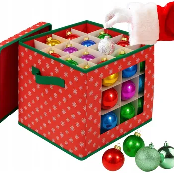 Vánoční dekorace Krabička - organizér na vánoční baňky, ozdoby, vánoční dekorace, skládací