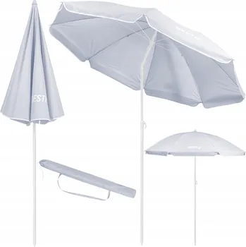 Stínicí technika Plážový slunečník Bestif šedý 200 cm skládací s UV ochranou a obalem