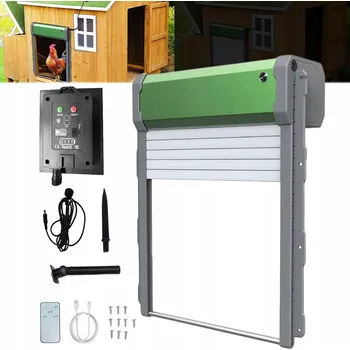 AUTOMATICKÉ DVEŘE PRO SLEPICE SOLÁRNÍ NAPÁJENÍ + DÁLKOVÉ OVLÁDÁNÍ 40M - PRO CHOV