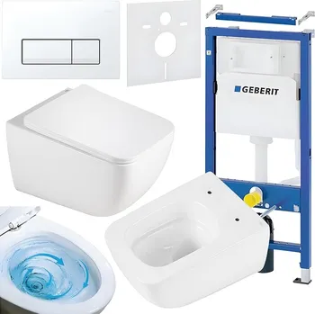 Klozet BPS-koupelny Podomítkový modul Geberit DuoFix s WC mísou YU-WH-TR-03 + ovládací tlačítko Delta 50 bílá