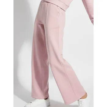 Sinsay - Kalhoty wide leg s prošívkami a příměsí viskózy - pastelová růžová - 732GZ-03X - 732GZ-03X-L