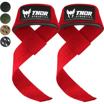 THOR ATHLETICS Vzpěračská bandáž nastavitelný suchý zip BÍLÁ|ČERVENÁ