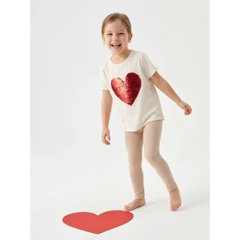 Dívčí oblečení Sinsay - Bavlněné tričko - bílá - 859DN-00X - 859DN-00X-122