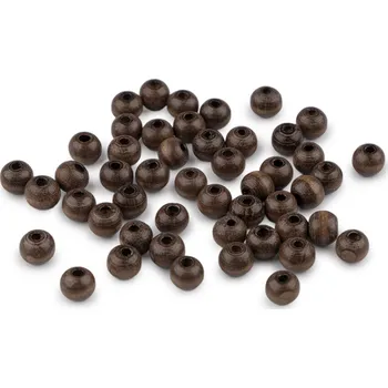 Dětské navlékací korálky Dřevěné korálky Ø8 mm, malé, 4 hnědá tmavá
