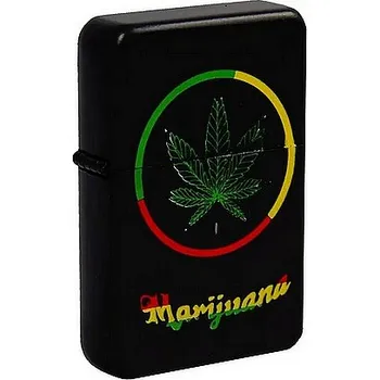 Benzínový zapalovač Marijuana + Možnost Gravírování + Benzín Zdarma