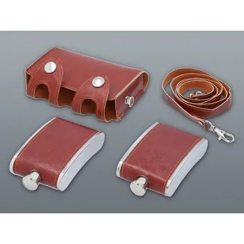 Placatka Dvojitá placatka v koženém pouzdře 2 x 120 ml