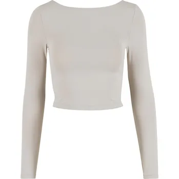 Tričko s dlouhým rukávem z Urban Classics - Dámský slim fit top s dlouhými rukávy - Ženy - šedá