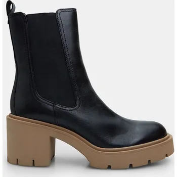 Dámská zimní obuv Baťa kožené kotníkové boty na robustní podešvi s bočním pružením černé, vel. 42